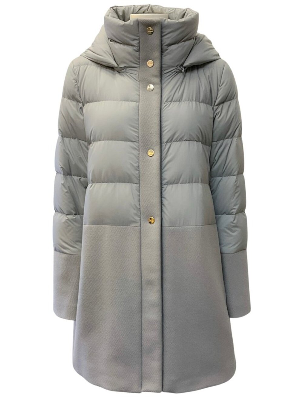 Herno Grey Down Puffer Coat with Wool